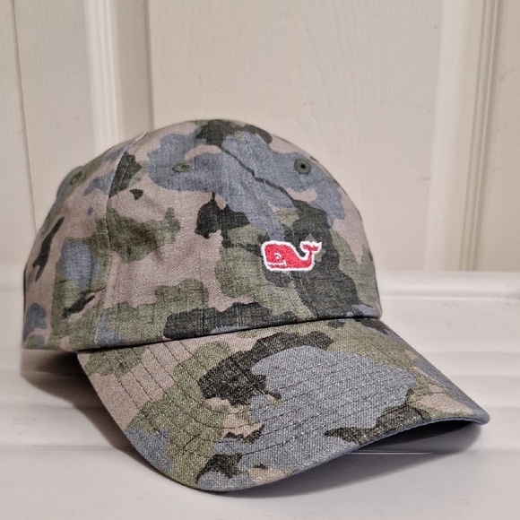Vineyard Vines Other - Vineyard Vines Canvas Camouflage Trcker Baseball Cap - Red Embroidery